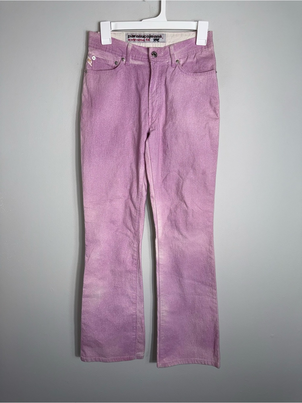 Parasuco Vintage Y2K Jeans Denim-Metallic Pink-Faded-Flare-Size 27